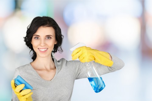 Technician using advanced cleaning equipment